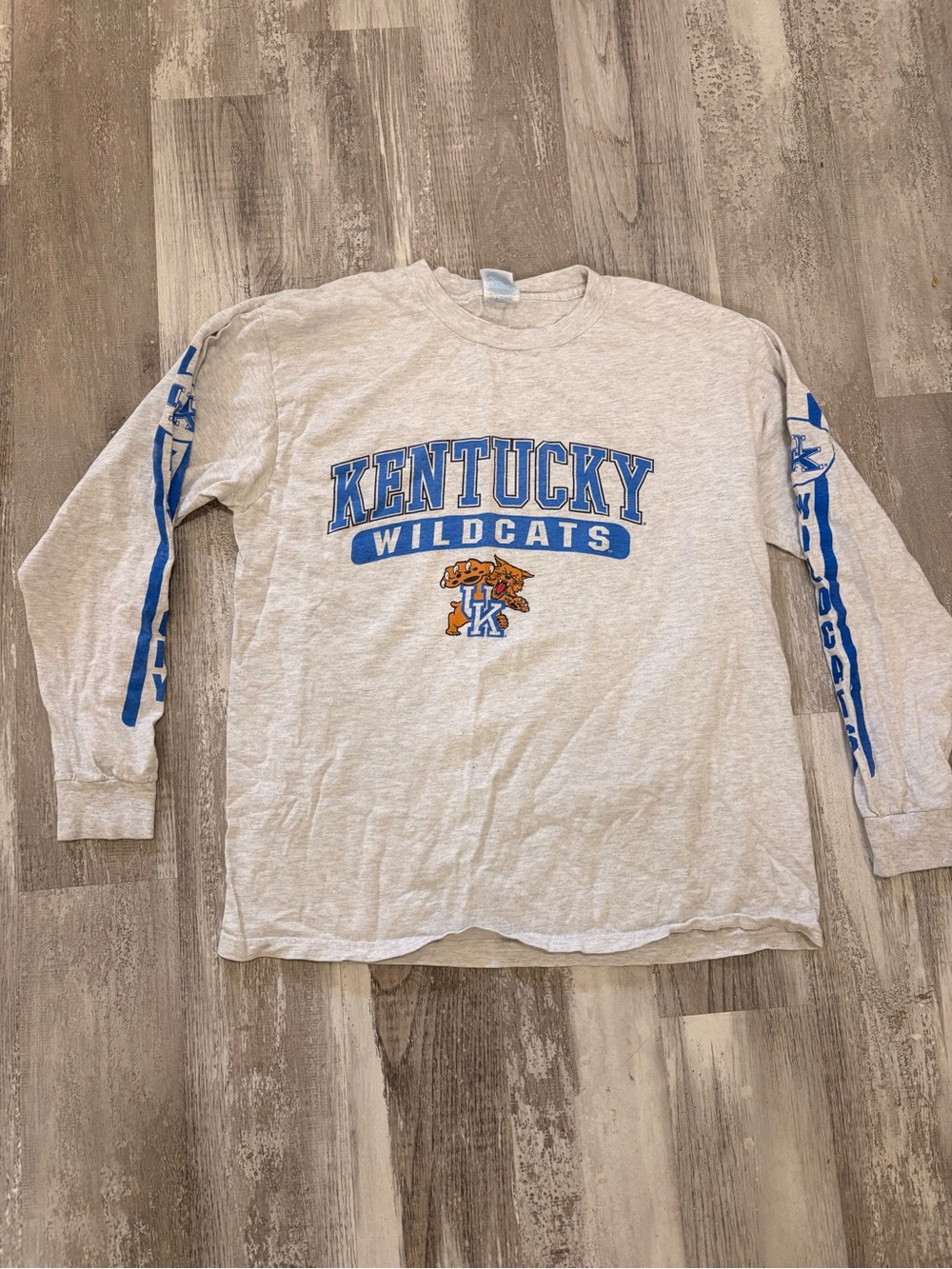 Delta Grey Tee with Blue Collegiate Graphics